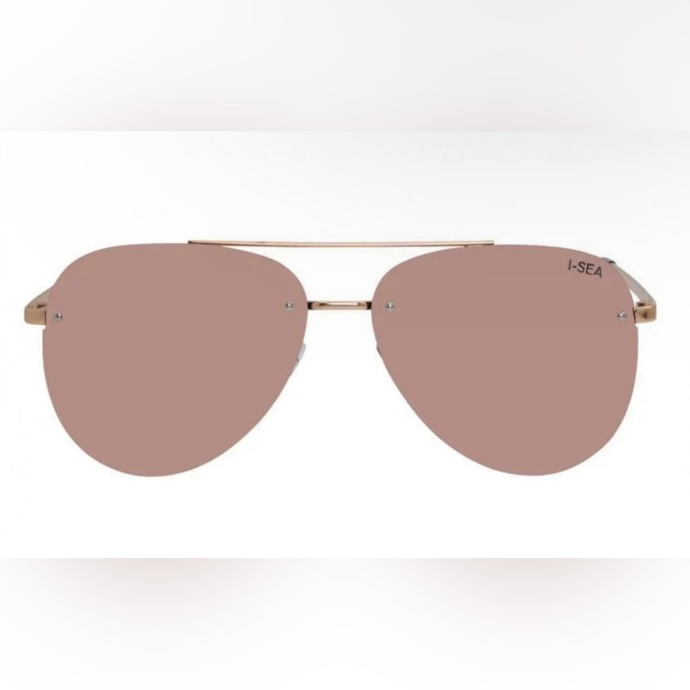 I-SEA NWOT River Polarized Pink & Gold Aviator Sunglasses